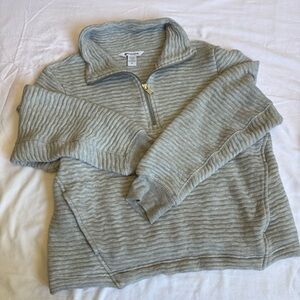 Athleta Ottoman Ribbed Quarter Zip Pullover sweatshirt